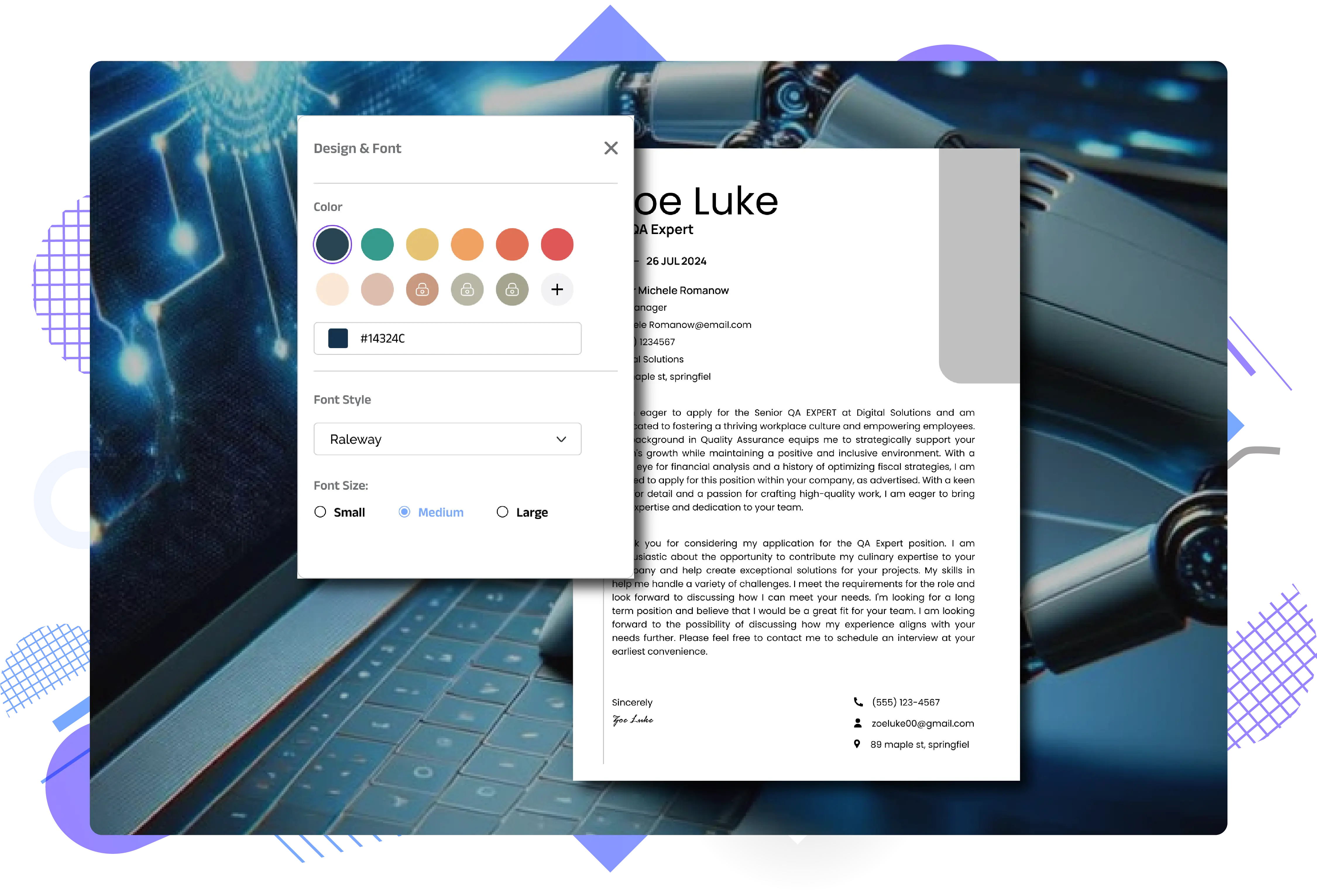 Customize Fonts and Theme