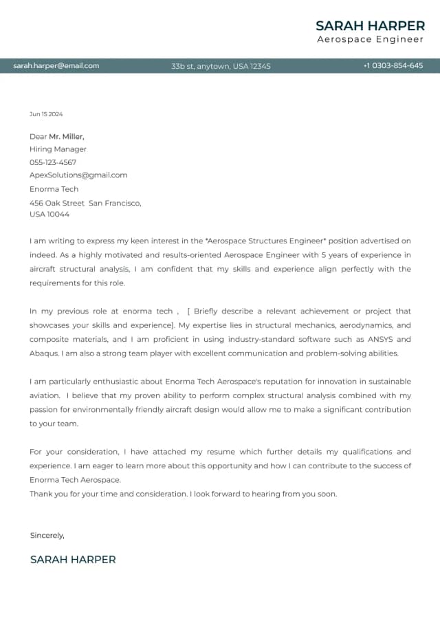 Career-Changer Cover Letter Format Resume