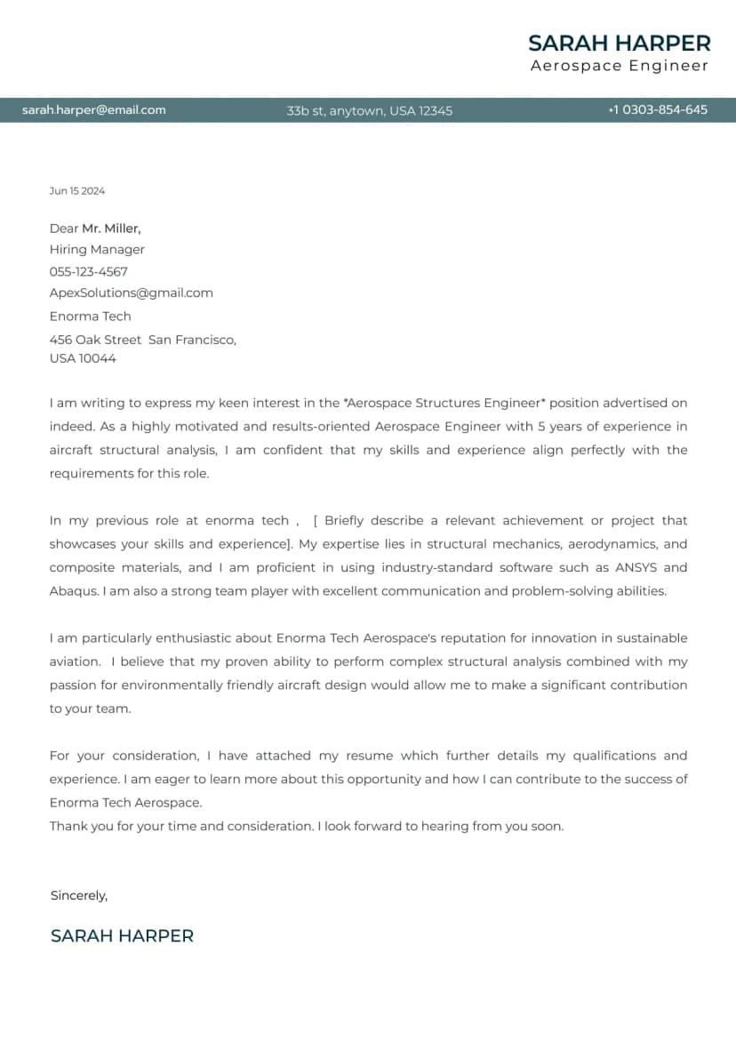 Modern Cover Letter