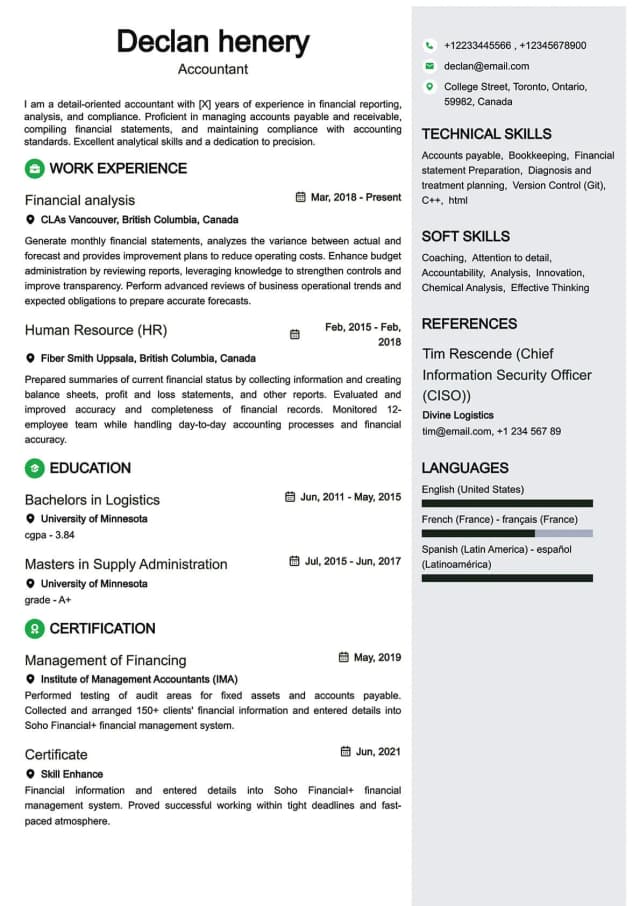 Functional Resume Format Resume