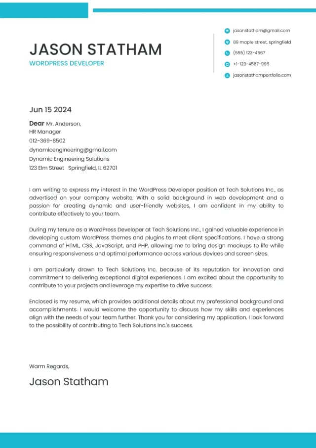 Traditional Or Paragraph Cover Letter Format Resume