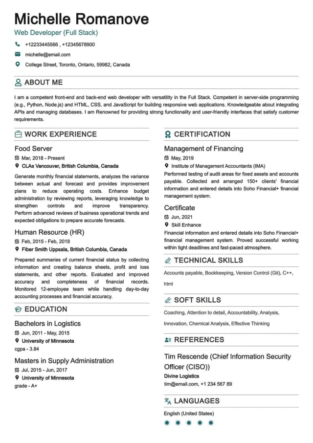 Reverse-Chronological Resume Format Resume